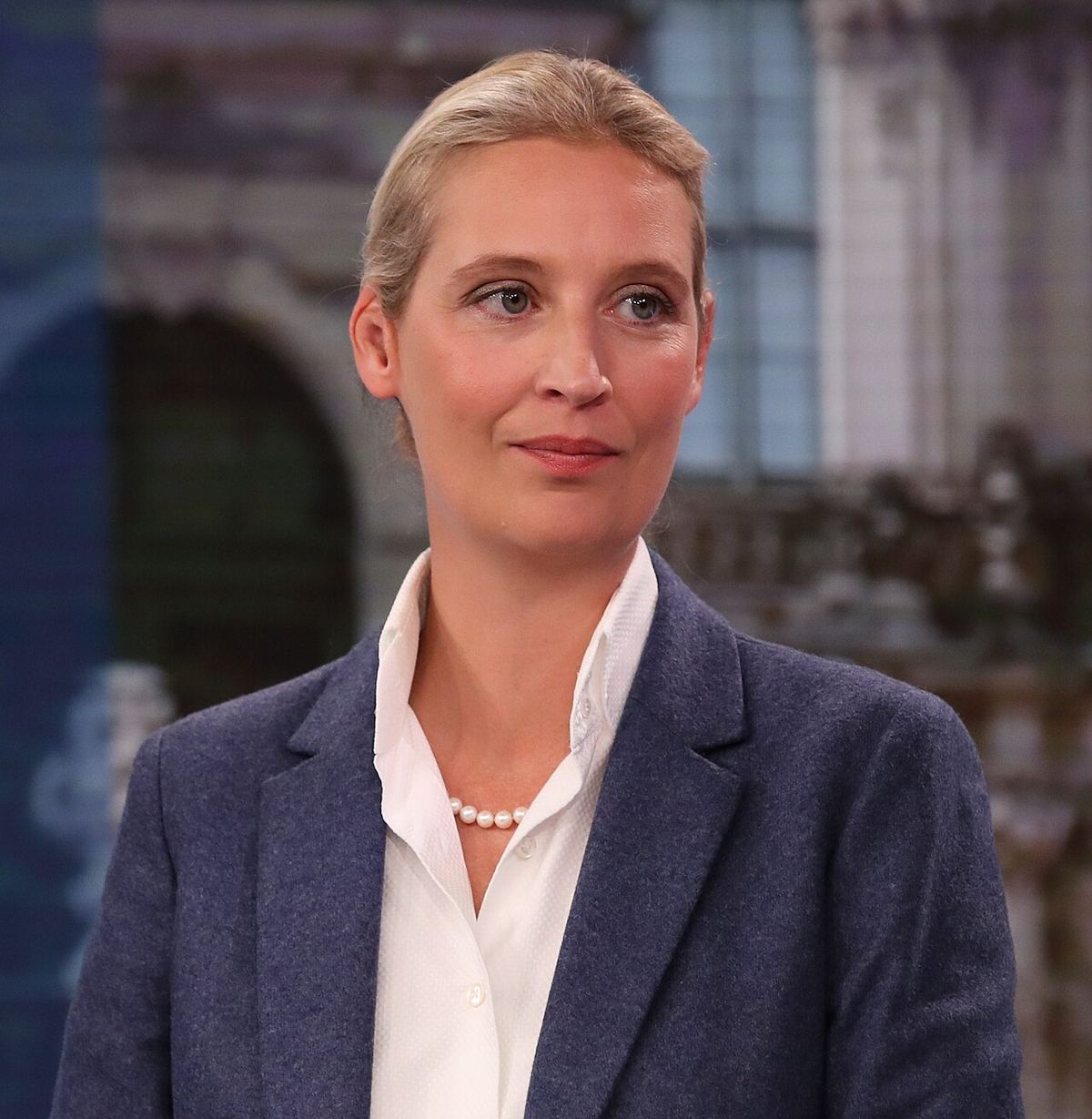 Alice Weidel (AfD), fotografiată în seara alegerilor din Saxonia, 2019.