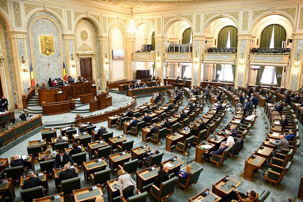 Sala de plen a Senatului României, în Palatul Parlamentului
