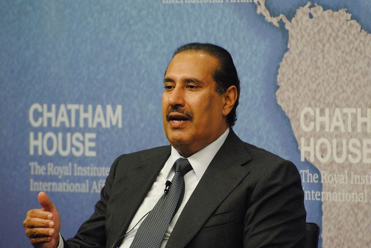 Hamad bin Jassim bin Jaber Al Thani vorbind la un eveniment Chatham House, la Londra (fotografie de arhivă, 2015).