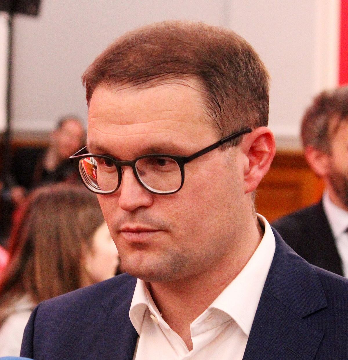 Christian Rabjerg Madsen, ministrul danez pentru bunăstarea animalelor, fotografiat la o petrecere electorală de la Christiansborg din Copenhaga.