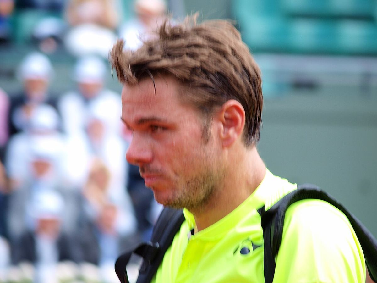 Stan Wawrinka, jucător de tenis elvețian, la Roland Garros, Paris, în timpul unui meci din 25 mai 2016.