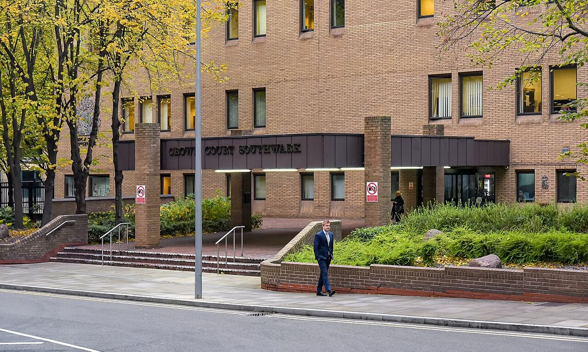 Clădirea Tribunalului Coroanei Southwark (Southwark Crown Court) din Londra, Regatul Unit, unde au fost condamnați cei trei bărbați.