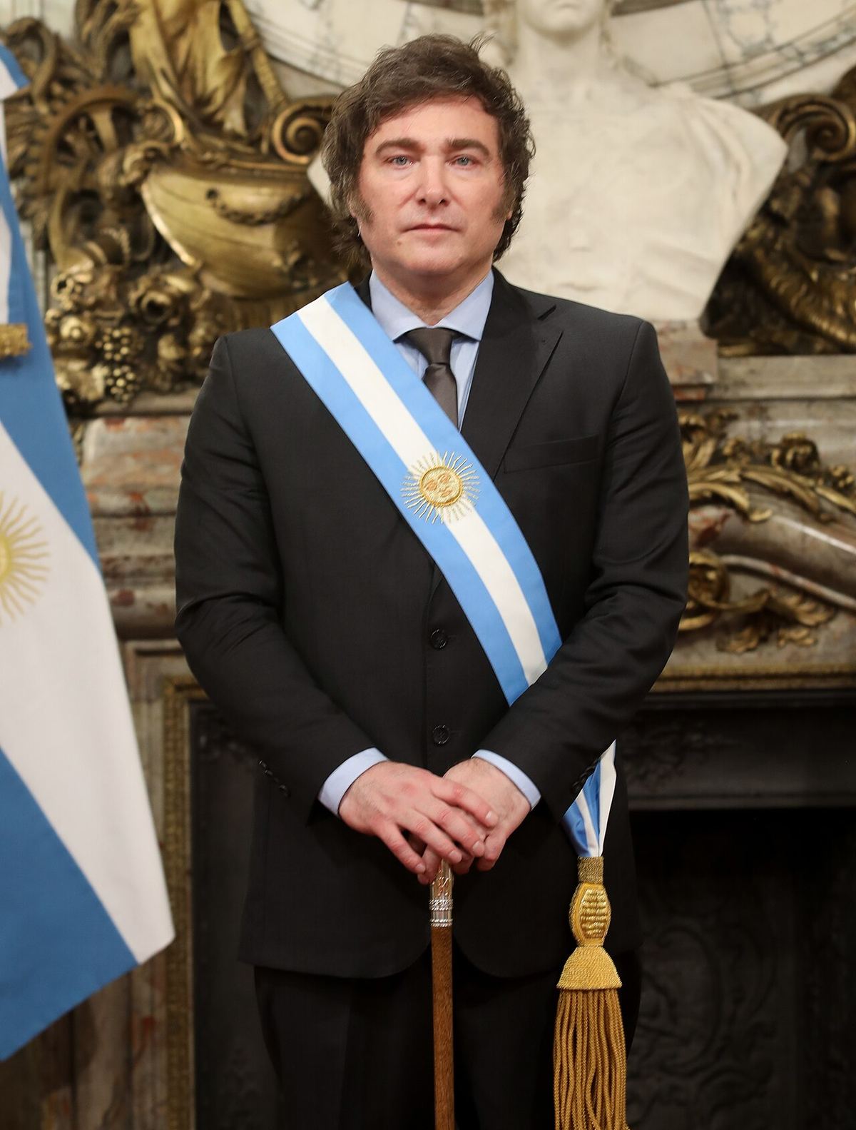 Javier Milei în Salonul Alb, în ziua în care a depus jurământul ca președinte al Argentinei.