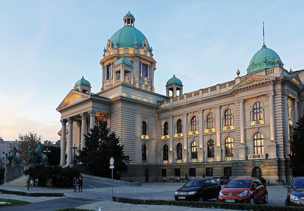 Clădirea Adunării Naționale a Serbiei din Belgrad, sediul Parlamentului țării.
